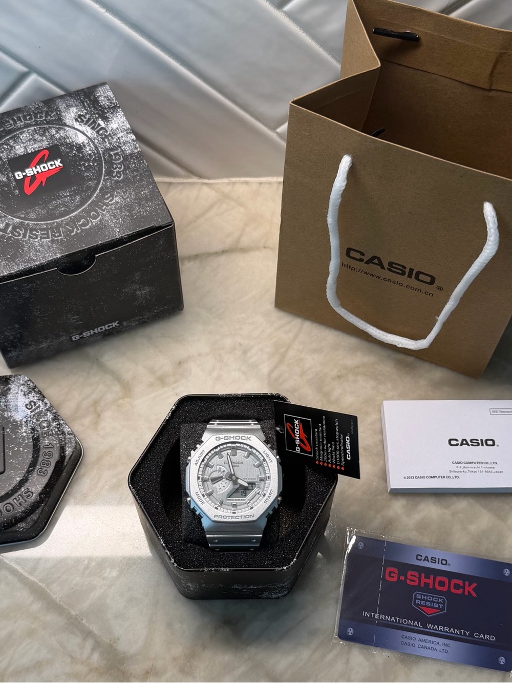 G-Shock White and Gray Sport Watch